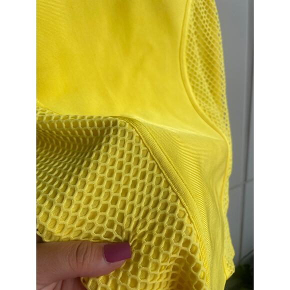 bright yellow mesh bodycon stretch halter cocktail dress unbranded - Picture 4 of 10